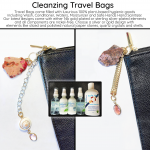 Travel Bag with 2 oz personal hygiene: Wash, Conditioner, Moisturizer & Waters, & 8 oz Safe Hands Hand Sanitizer